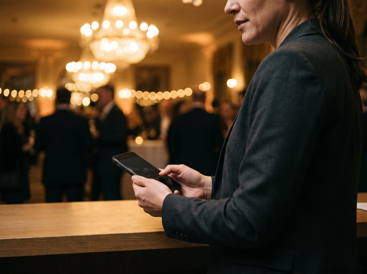 Uso de smartphone em uma operação de evento