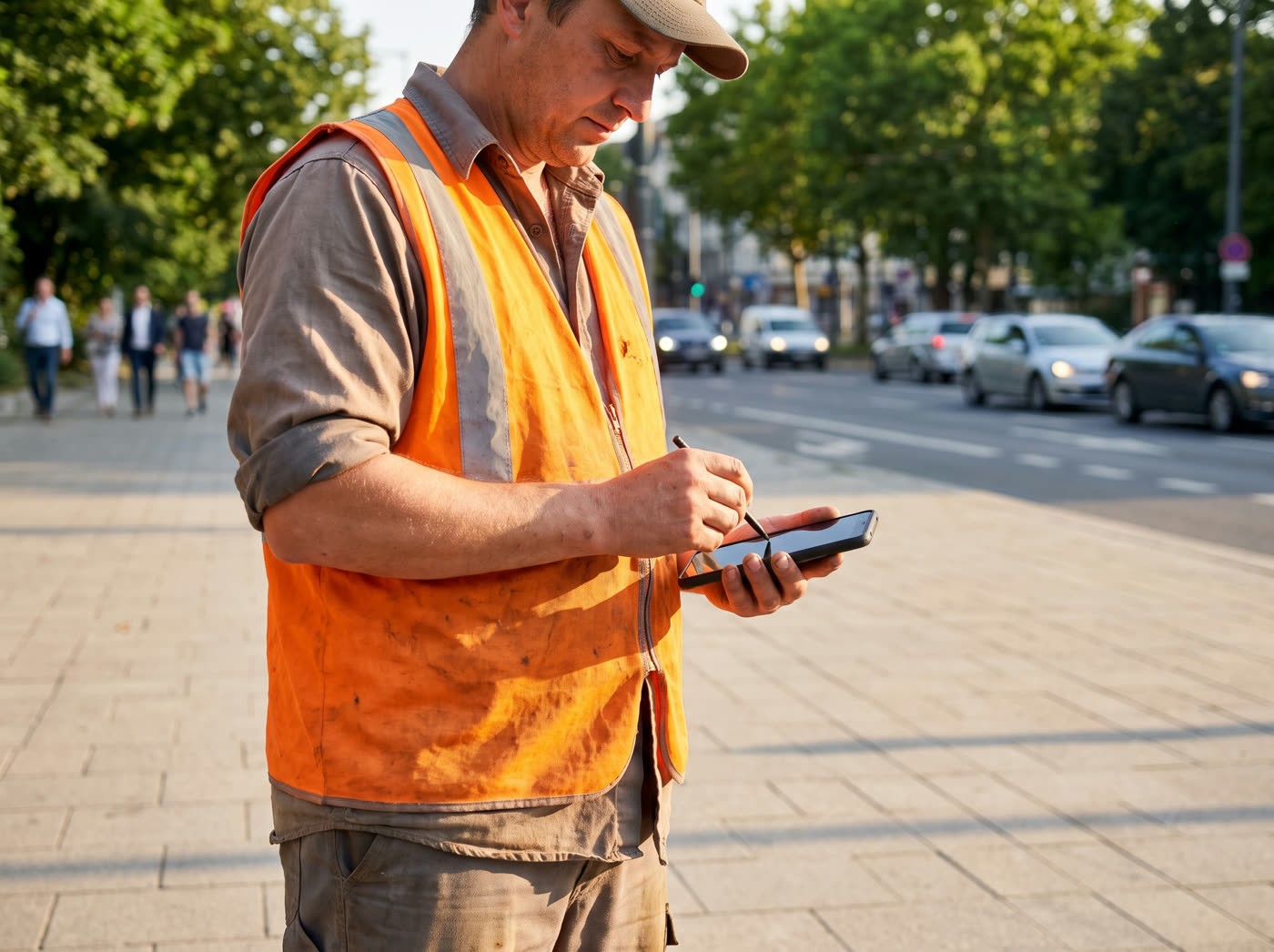 Registro de informações em um smartphone no campo